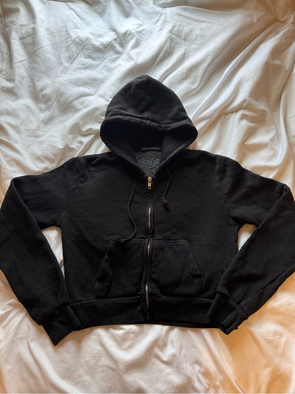 Brandy Melville Classic Black Zip-Up Hoodie